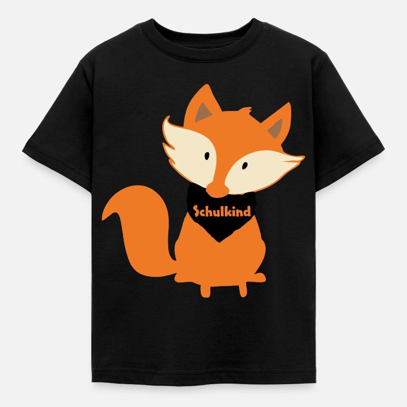 Fuchs Schulkind Kind Einschulung - Kinder T-Shirt - Schwarz