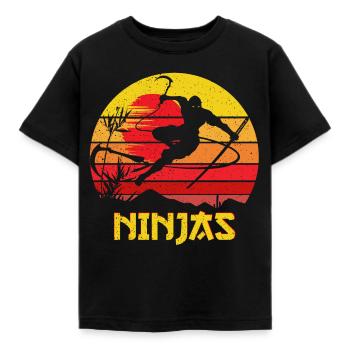 Ninja Warrior Ninjas Vintage - Kinder T-Shirt - Schwarz - Vorne - AI Model Kid Female (0cm)