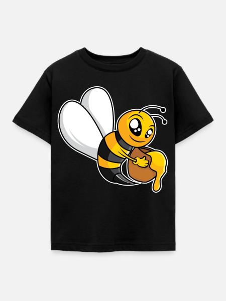 Fleißige Honigbiene - Kinder T-Shirt - Schwarz