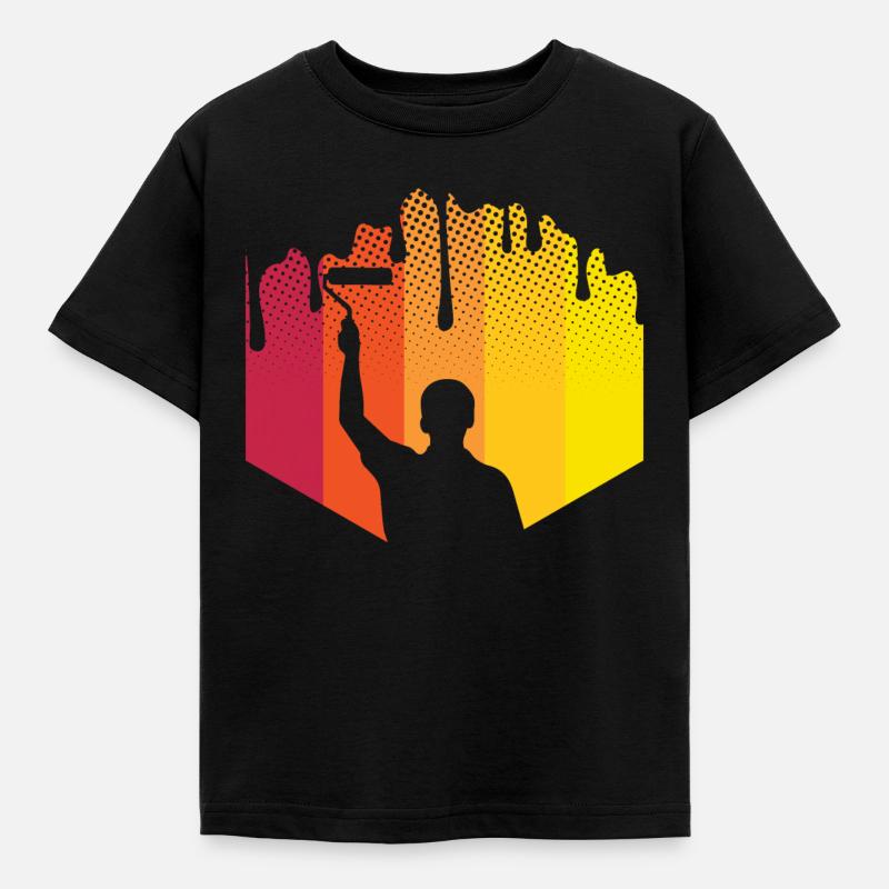 Maler - Kinder T-Shirt - Schwarz