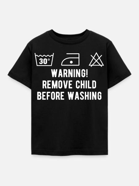 Instruction de lavage drôle - T-shirt Enfant - noir