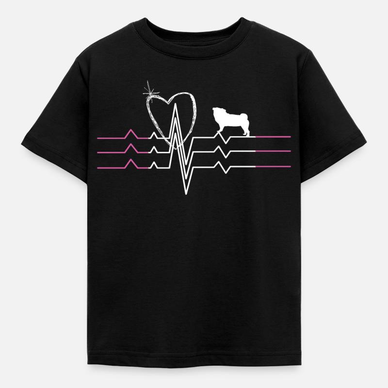 Mops Liebe - Kinder T-Shirt - Schwarz
