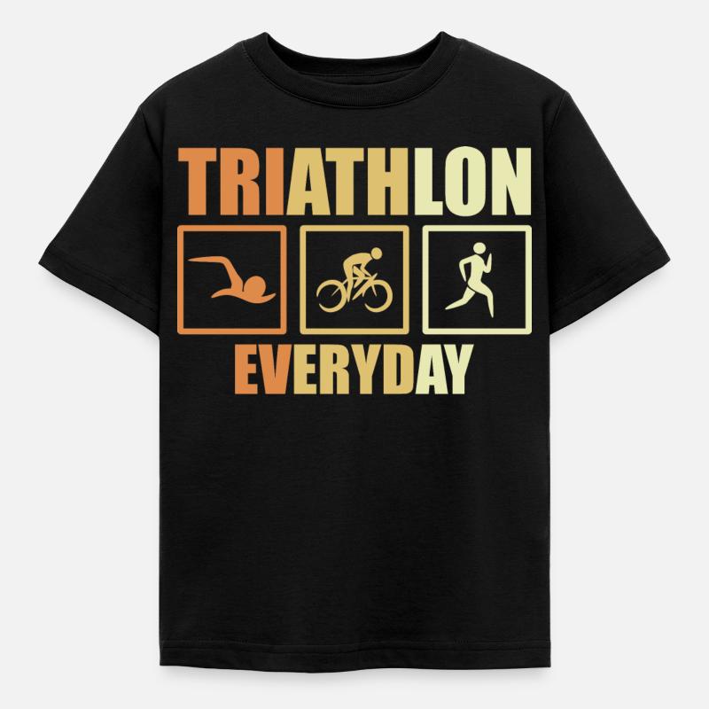 Routine de triathlon à vélo - T-shirt Enfant - noir