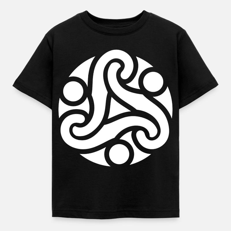 Keltisk symbol for beskyttelse (hvid) - Børne-T-shirt - sort