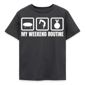 Routine du week-end trampoline - T-shirt Enfant - charbon - Devant - AI Model Kid Female (0cm)