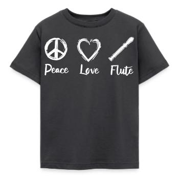 Flûte Peace Love - T-shirt Enfant - charbon - Devant - AI Model Kid Female (0cm)