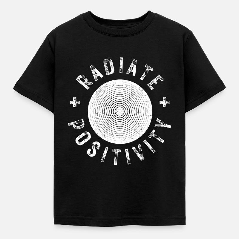 Exuding positivity modern distressed style - Kids' T-Shirt - black
