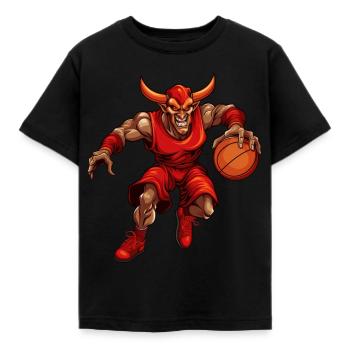Basketball Devil - Kids' T-Shirt - black - Front - AI Model Kid Female (0cm)