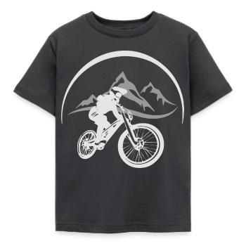 Mountain Biker - Kids' T-Shirt - dark grey - Front - AI Model Kid Female (0cm)