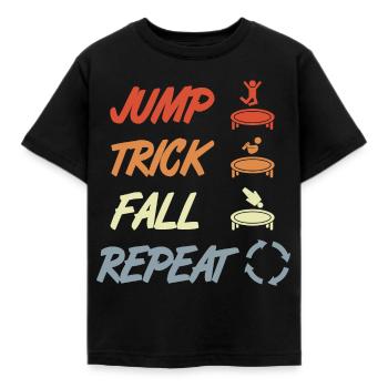 Trampolin Techniken - Kinder T-Shirt - Schwarz - Vorne - AI Model Kid Female (0cm)