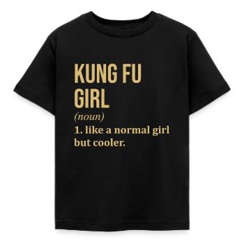Kung-Fu - Kinder T-Shirt - Schwarz - Vorne - AI Model Kid Female (0cm)