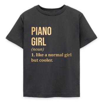Klavier - Kinder T-Shirt - Dunkelgrau - Vorne - AI Model Kid Female (0cm)