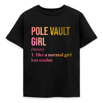 Stabhochsprung - Kinder T-Shirt - Schwarz - Vorne - AI Model Kid Female (0cm)
