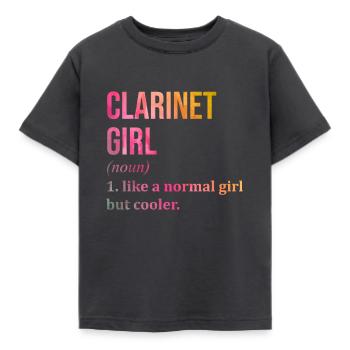 clarinette - T-shirt Enfant - charbon - Devant - AI Model Kid Female (0cm)