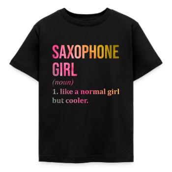 saxophone - T-shirt Enfant - noir - Devant - AI Model Kid Female (0cm)
