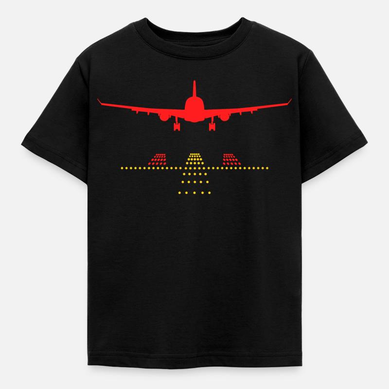 Start und Landebahn - Kinder T-Shirt - Schwarz