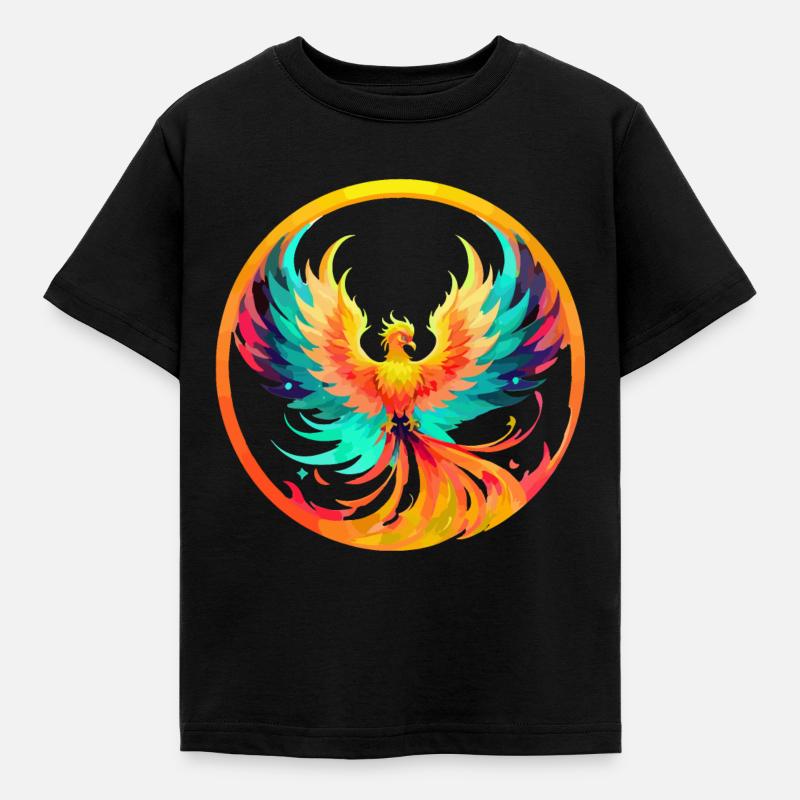 Phoenix Phönix - Kinder T-Shirt - Schwarz