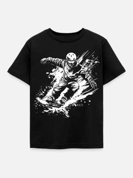 Snowboarder - Kinder T-Shirt - Schwarz