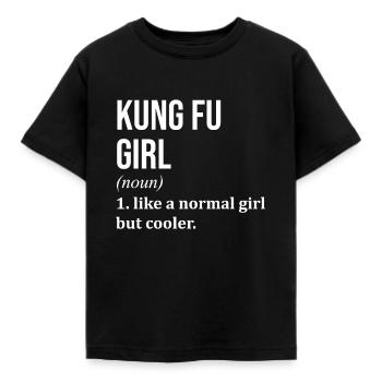 Kung-Fu - Kinder T-Shirt - Schwarz - Vorne - AI Model Kid Female (0cm)