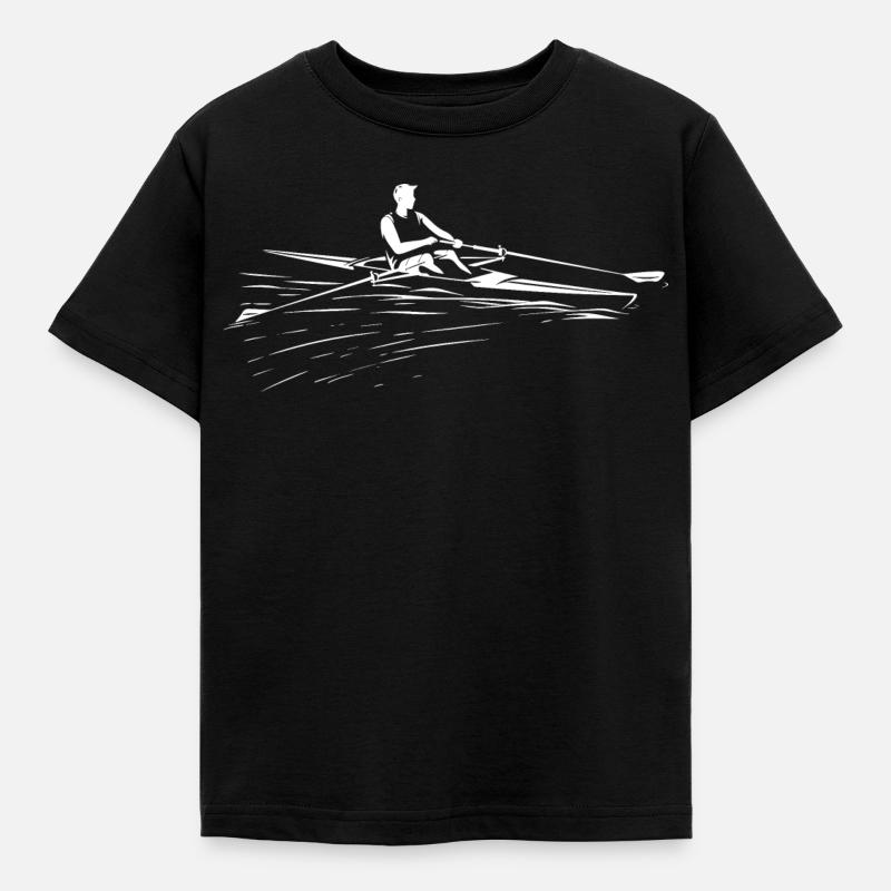 Roer skitse - Børne-T-shirt - sort