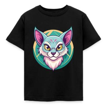 Australian Mist Cat Breed Cartoon Kawaii Animal - Kids' T-Shirt - black - Front - AI Model Kid Female (0cm)