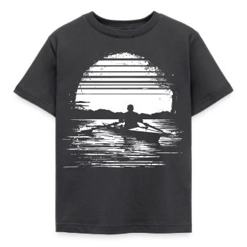 Rowing Sketch - Kids' T-Shirt - dark grey - Front - AI Model Kid Female (0cm)