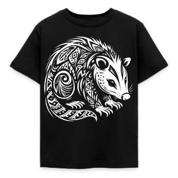 Opossum tribal - T-shirt Enfant - noir - Devant - AI Model Kid Female (0cm)