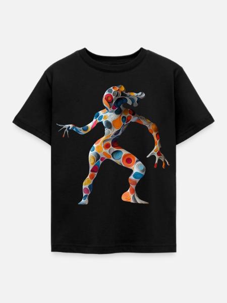 Dancing Alien - Abstract Artwork - Kids' T-Shirt - black