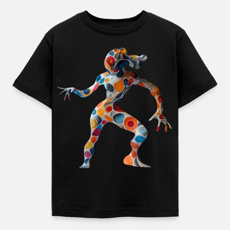 Dancing Alien - Abstract Artwork - Kids' T-Shirt - black