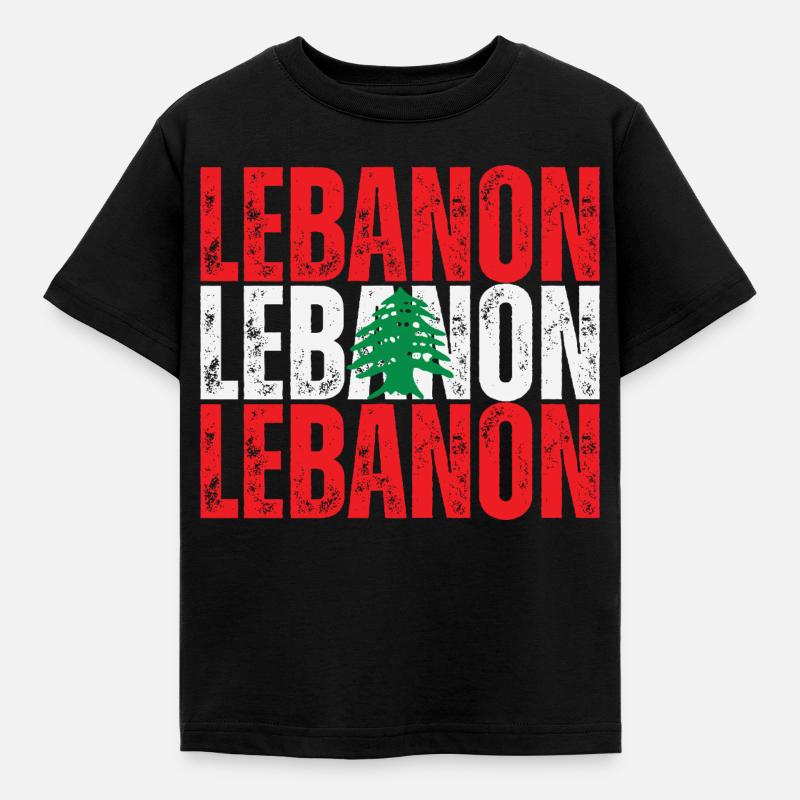 Drapeau du Liban, fierté libanaise - T-shirt Enfant - noir