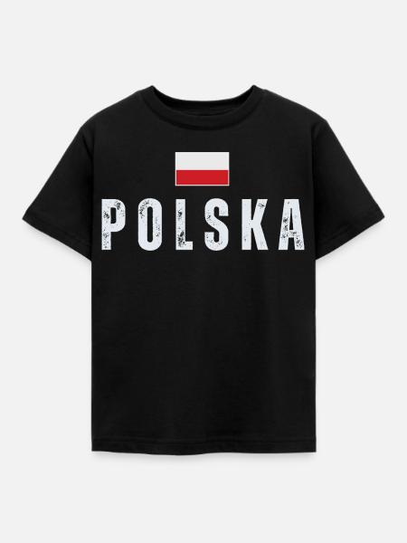 Polnische Flagge, Polnischer Stolz - Kinder T-Shirt - Schwarz