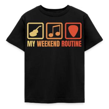 Routine du week-end guitariste - T-shirt Enfant - noir - Devant - AI Model Kid Female (0cm)