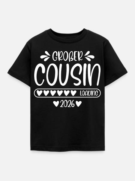 Großer Cousin 2026 loading - Kinder T-Shirt - Schwarz