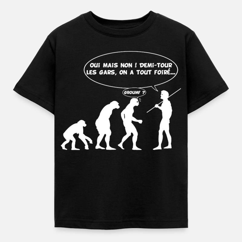 Erreur d'évolution (blanc) - T-shirt Enfant - noir