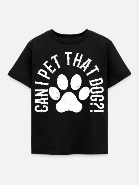Hundepfote mit Schriftzug - Kinder T-Shirt - Schwarz