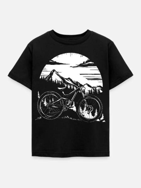 Mountainbike - Kinder T-Shirt - Schwarz