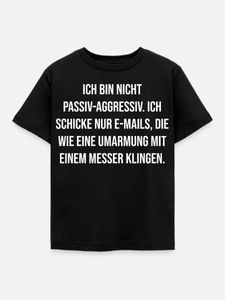 Schneidende E-Mail Umarmung - Kinder T-Shirt - Schwarz