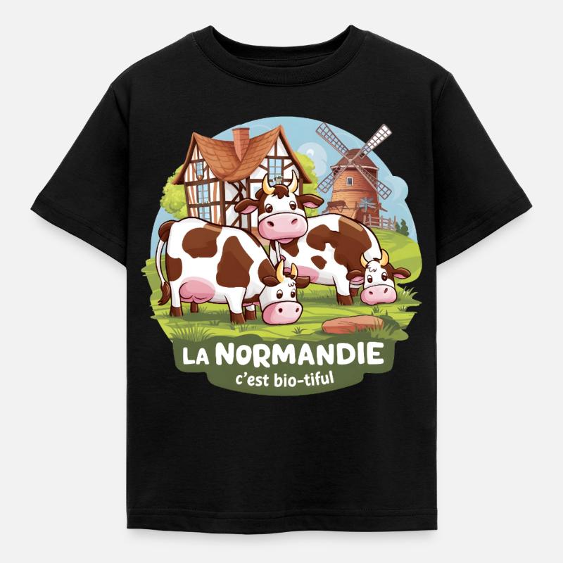 La Normandie C’est Bio-tiful Manche et Cotentin - T-shirt Enfant - noir