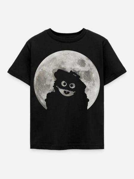 Sesamstraße Oskar In Einer Vollmondnacht - Kinder T-Shirt - Schwarz