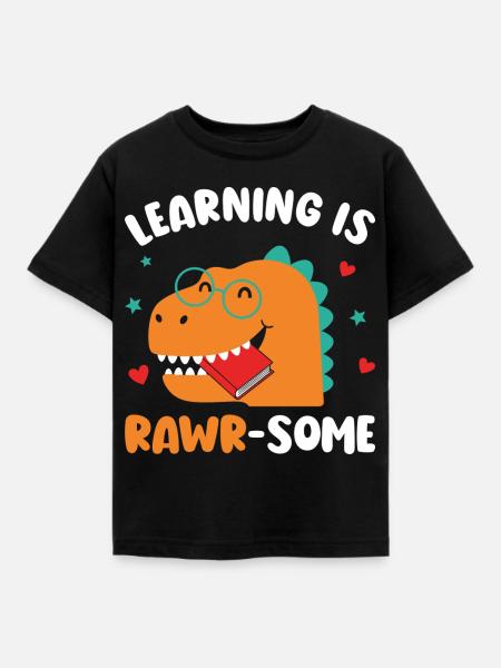 Dinosaurier Kindergarten Grundschulkinder - Kinder T-Shirt - Schwarz