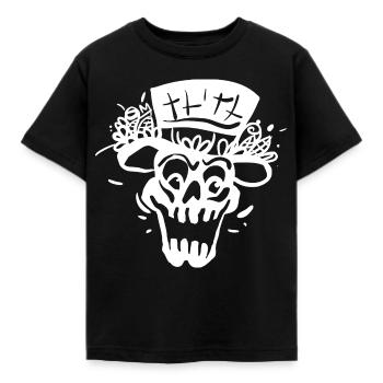 Squelette avec style de ligne de cylindre - T-shirt Enfant - noir - Devant - AI Model Kid Female (0cm)