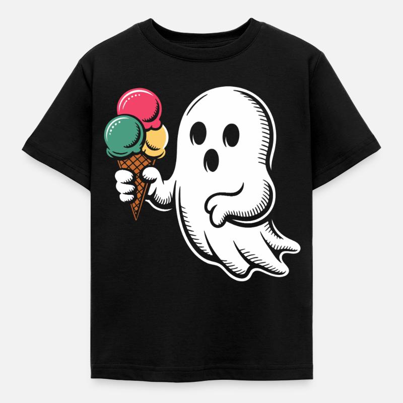Geist mit Eiscreme - Kids' T-Shirt - black