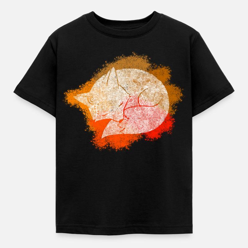 Zentangle Fox - Kids' T-Shirt - black
