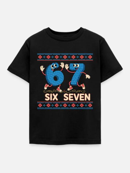 6 7 Sechs Sieben Meme - Kinder T-Shirt - Schwarz