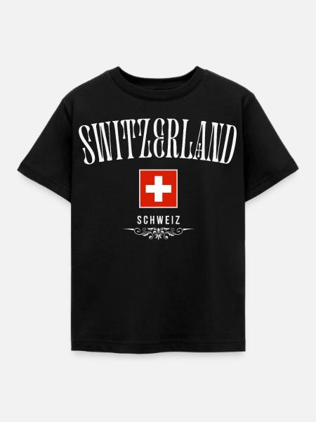 Flagge der Schweiz, Schweizer Stolz - Kinder T-Shirt - Schwarz