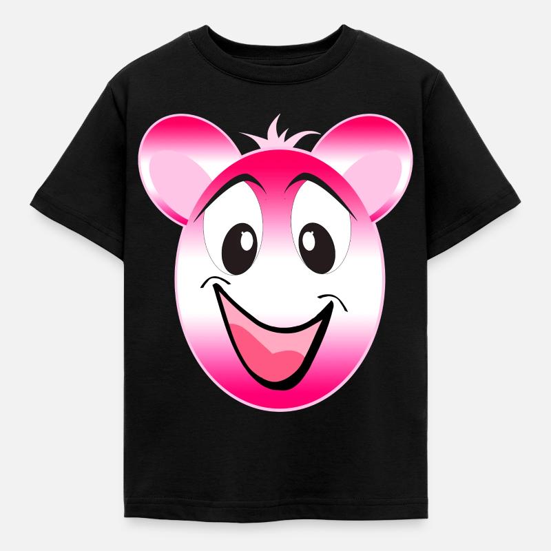 Pink Panda Lächeln - Kinder T-Shirt - Schwarz