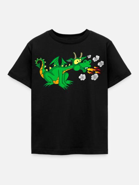 Der freundliche Drache - Kinder T-Shirt - Schwarz