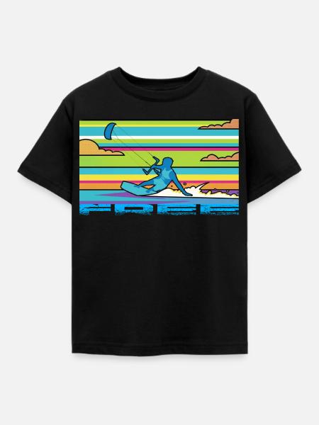 Kitesurf - Kinder T-Shirt - Schwarz