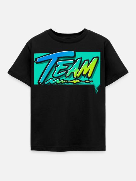 Team - Kinder T-Shirt - Schwarz