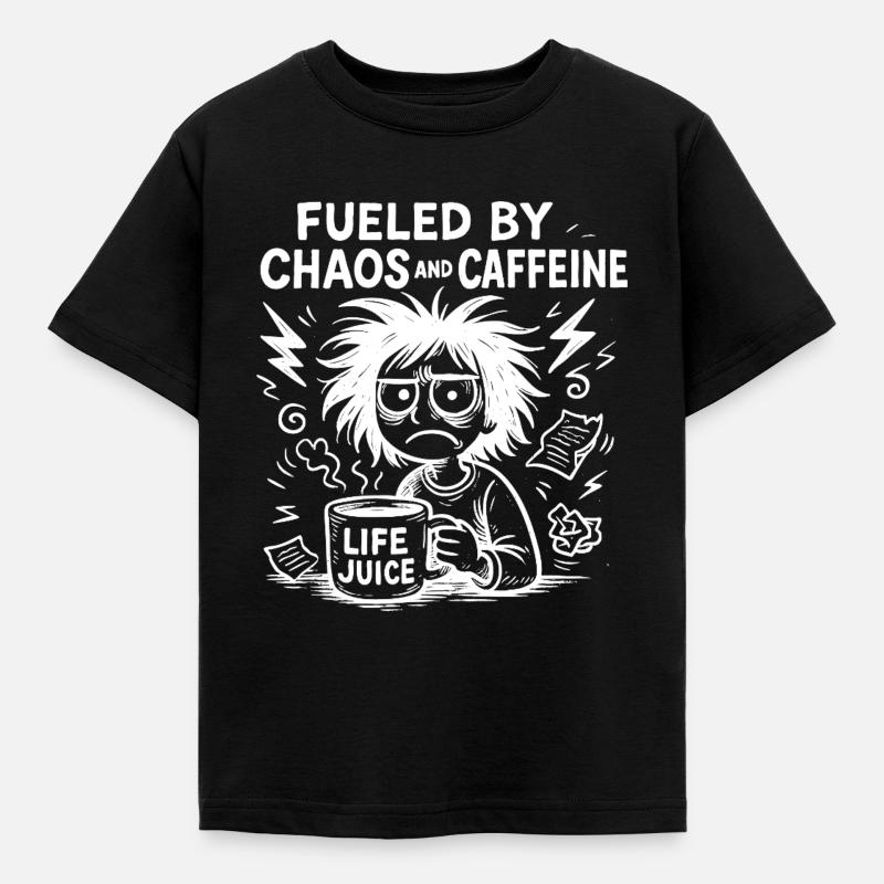 fueled by caffeine fun - Kids' T-Shirt - black